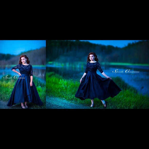 Modest Vintage Style Prom Dress, size 10 - Picture 6 of 8